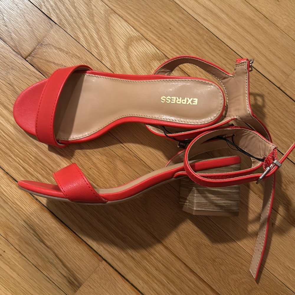 Red strappy heel sandals
